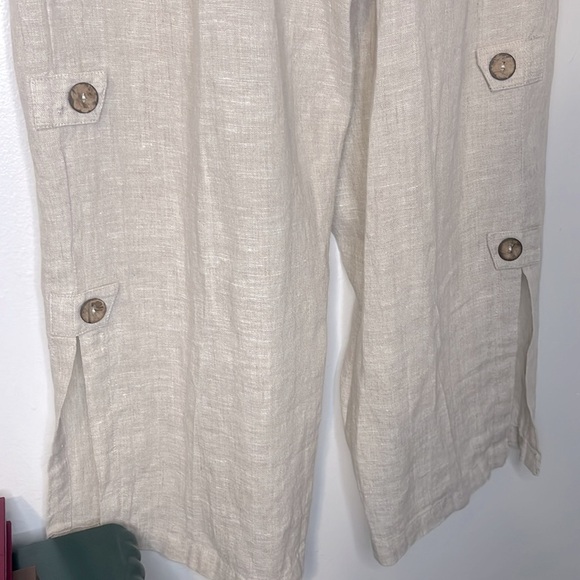 NWT April Cornell Natural Villa 100% Linen Pants Sz XXS Vacation Beach Old Money - Picture 3 of 8